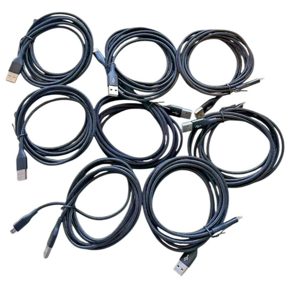 8 Pack Micro USB Charger Fast Charging Cable Cord For Phones Tablets + Braided